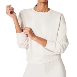 Spanx AirEssentials Crewneck Sweatshirt | Heather Oatmeal | XS